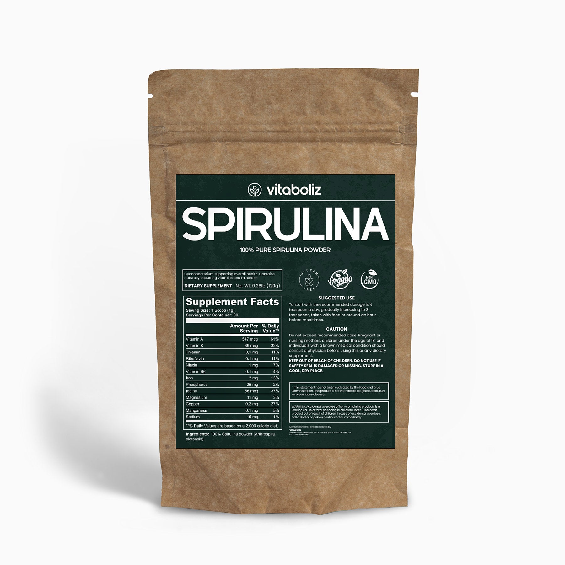 Spirulina 100% Pure Powder